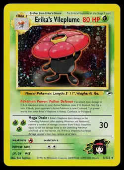 Pokemon Card - Erika's Vileplume Gym Heroes 5/132 Holo Rare - Image 1