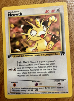 Meowth First Edition - Team Rocket Set 62/82 - Pokemon TCG Vintage Card - Image 2