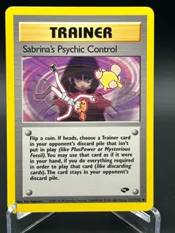 Pokemon TCG Sabrina's Psychic Control 121/132 Gym Challenge Vintage LP - Image 1
