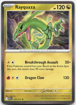 Rayquaza 153/217 Rare Ascended Heroes Pokemon Holo NM - Image 1