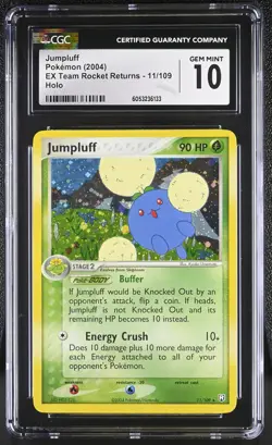 CGC 10 GEM MINT Jumpluff EX Team Rocket Returns 11/109 Holo Pokemon Card - Image 1