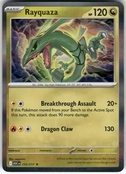 Rayquaza 153/217 Rare Ascended Heroes Pokemon Holo Near Mint - Image 1