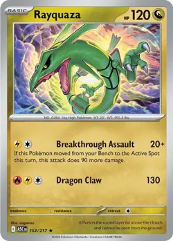 Rayquaza 153 Holo Rare Pokemon ME: Ascended Heroes NM - Image 1
