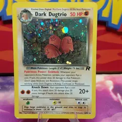 The Pokemon Company Dark Dugtrio 6/82 Team Rocket Holo Rare MP vintage CREASE - Image 1