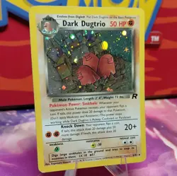 The Pokemon Company Dark Dugtrio 6/82 Team Rocket Holo Rare MP vintage CREASE - Image 3