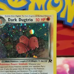 The Pokemon Company Dark Dugtrio 6/82 Team Rocket Holo Rare MP vintage CREASE - Image 4