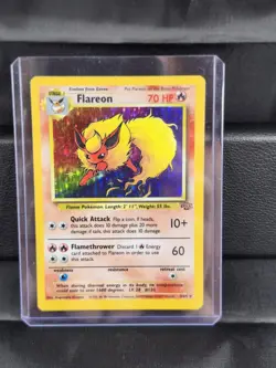 1999 Pokemon Jungle Flareon Holo #3/64 Unlimited WOTC - MP (Nice Front) - Image 1