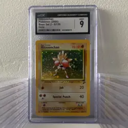 Hitmonchan Holo Base Set 2 8/130 2000 English Pokemon TCG CGC Mint 9 Graded - Image 1