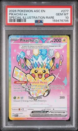 Pokemon Pikachu EX Ascended Heroes 277 Special Illustration Rare PSA 10 Gem Mint - Image 1