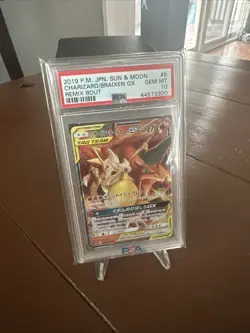 2019 Pokemon Sun and Moon Remix Bout Japanese Braixen Gx/Charizard #8 PSA 10 - Image 1