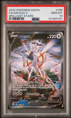 Pokemon Arceus V Full Art Ultra Rare Holo Brilliant Stars 166/172 PSA 10 - Image 1