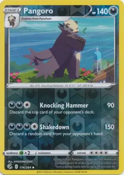 Reverse Holo Pangoro 174/264 Fusion Strike Uncommon Pokemon TCG - Image 1