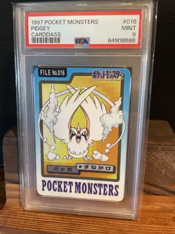 1997 Pocket Monsters Carddass Pidgey #016 Japanese PSA 9 Mint vintage Pokemon - Image 1