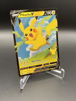 Pokemon TCG Pikachu V SWSH143 Full Art Pokemon Celebrations NM - Image 1