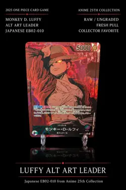 Bandai Monkey D. Luffy Alt Art Leader Foil EB02-010 Anime 25th JP 2025 - Image 1