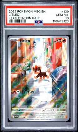 2025 POKEMON MEG EN-MEGA EVOLUTION ILLUSTRATION RARE #139 LITLEO PSA 10 - Image 1