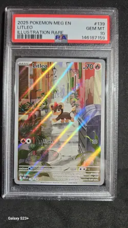 2025 POKEMON MEG EN-MEGA EVOLUTION ILLUSTRATION RARE #139 LITLEO PSA 10 - Image 1