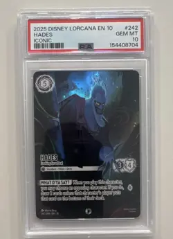 Ravensburger Disney Lorcana Hades Looking for a Deal Iconic 242/204 PSA 10 - Image 1