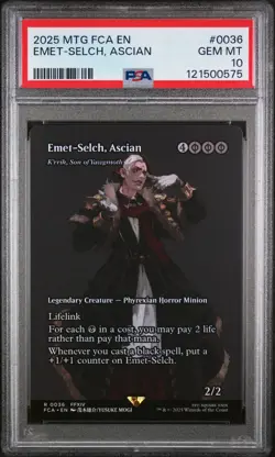 2025 MTG FINAL FANTASY: THROUGH THE AGES #0036 EMET-SELCH, ASCIAN PSA 10 - Image 1