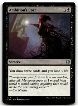 MTG Ambition's Cost U Commander 2021 134 LP - Image 1