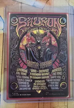1x Sauron, the Dark Lord Borderless Poster FOIL LOTR MTG NEAR MINT PACK FRESH - Image 1