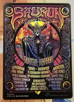1x Sauron, the Dark Lord Borderless Poster FOIL LOTR MTG NEAR MINT PACK FRESH - Image 2