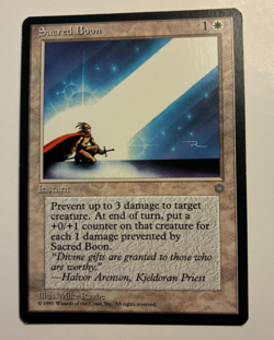 MTG Ice Age Sacred Boon LP Uncommon - Image 1