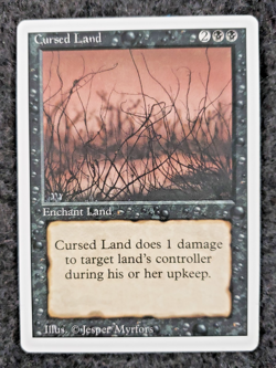 Cursed Land- 1994 Magic the Gathering- Enchant Land- Revised MTG- NM (DS3D1K8) - Image 1