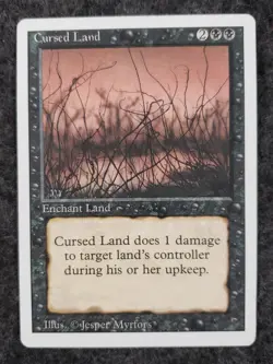 Cursed Land- 1994 Magic the Gathering- Enchant Land- Revised MTG- NM (DS3D1K8) - Image 3