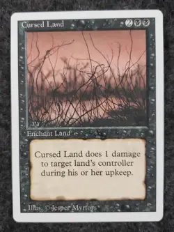 Cursed Land- 1994 Magic the Gathering- Enchant Land- Revised MTG- NM (DS3D1K8) - Image 5