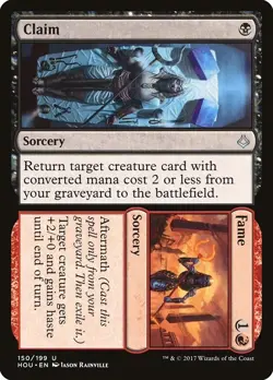 Claim / Fame 2x FOIL HOU MTG Hour of Devastation Uncommon MINT black red - Image 1