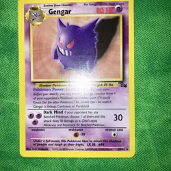 Gengar Fossil 20/62 Pokemon TCG Non Holo Rare WOTC Vintage 1999 LP - Image 1