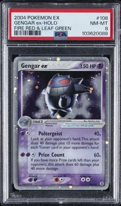 2004 POKEMON EX FIRE RED & LEAF GREEN #108 GENGAR EX-HOLO PSA 8 - Image 1
