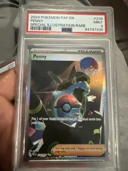 PSA 9 Penny Special Illustration Rare #239 2024 Pokemon Paldean Fates EN - Image 1