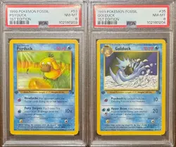 SEQUENTIAL PSA 8 PSYDUCK 53 GOLDUCK 35 FOSSIL 1ST EDITION POKEMON NM MINT - Image 1