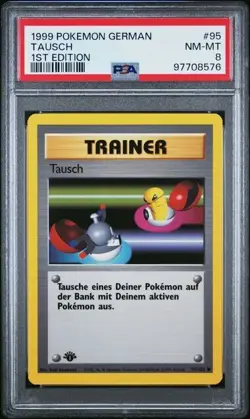 PSA 8 TAUSCH 95 1ST EDITION GERMAN BASE SET 1999 POKEMON VINATGE - Image 1