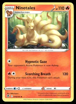 Ninetales 018/195 Uncommon Silver Tempest Pokemon Near Mint - Image 1