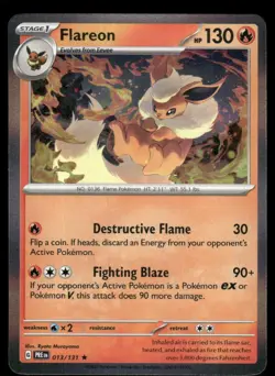 Flareon 013/131 Holo Rare Prismatic Evolutions Pokemon Holo Near Mint - Image 1