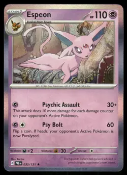 Espeon 033/131 Holo Rare Prismatic Evolutions Pokemon Holo Near Mint - Image 1