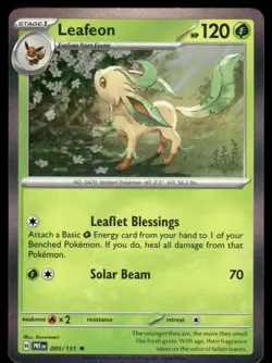 Leafeon 005/131 Holo Rare Prismatic Evolutions Pokemon Holo Near Mint - Image 1