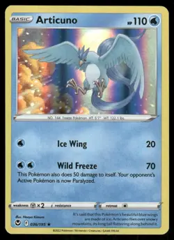 Articuno 036/195 Holo Rare Silver Tempest Pokemon Holo Near Mint - Image 1