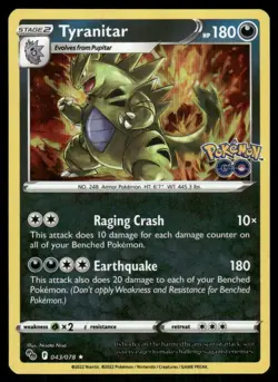 Tyranitar 043/078 Holo Rare Pokemon GO Pokemon Holo Near Mint - Image 1