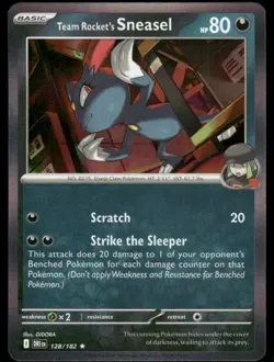 Team Rocket's Sneasel 128/182 Rare Destined Rivals Pokemon Holo Near Mint - Image 1
