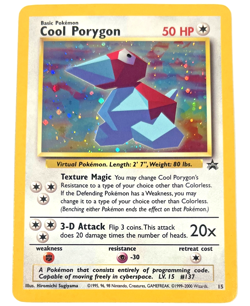 Pokemon WoTC - Cool Porygon - Black Star Promo - Holo LP - 15 - Image 1