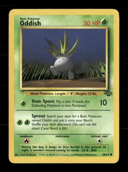 Oddish 58/64 Jungle Unlimited MP Pokemon - Image 1