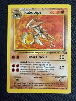 Pokemon Kabutops 24/62 - Fossil Non Holo Rare - WOTC - Vintage 1999 - Image 1