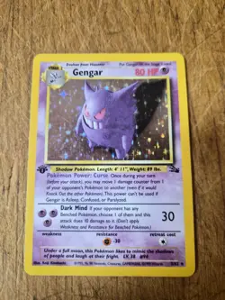 Pokemon Gengar TCG Fossil Holo Rare First Edition 5/62 - Image 1