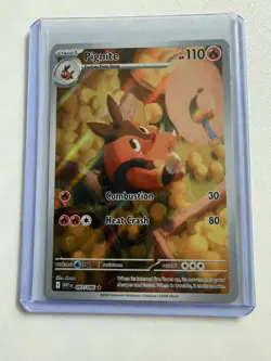 Pokemon Pignite 097/086 Illustration Rare Sv: White Flare Full Art Holo NM - Image 1
