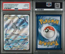 2023 POKEMON SWORD AND SHIELD CROWN ZENITH #GG40 FA/GLACEON VSTAR PSA 10 - Image 3