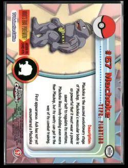 Machoke Topps Chrome Pokemon TV Animation Edition #67 2000 - Image 2